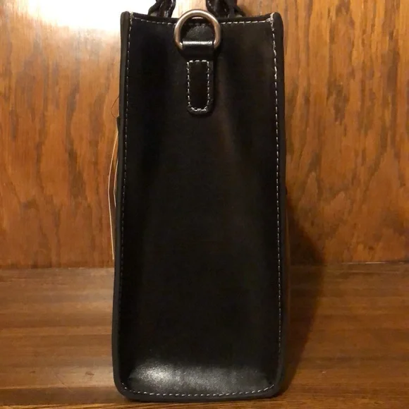 NWT-Patricia Nash-Jefferson-Top Handle Crossbody-Heavy Stitching-Black-$229
